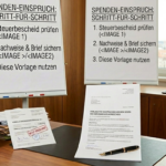 Vorlage für ein Anschreiben an das Finanzamt, falls eine Spende nicht anerkannt wurde